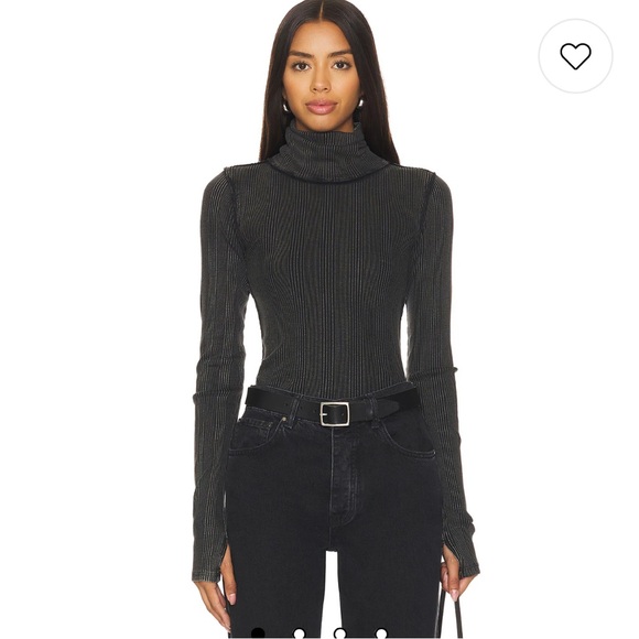 FREE PEOPLE WE THE FREE BRYNN Black TURTLENECK Sz Medium EUC - Picture 1 of 10